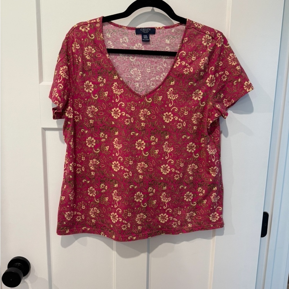 Chaps Red Relaxed Blouse